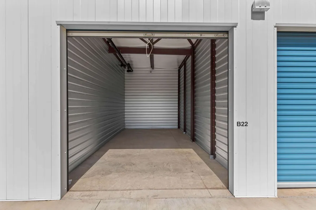 Opened storage unit