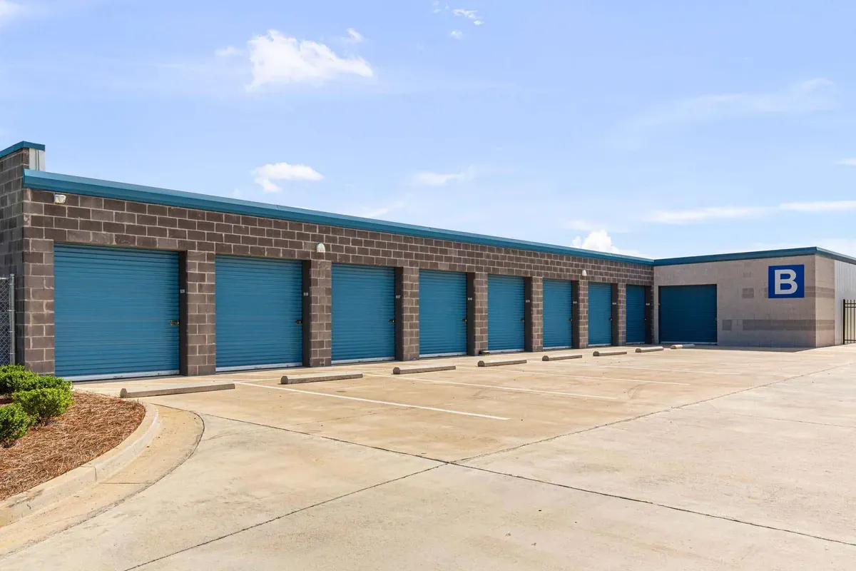 Parking lot at storage facility