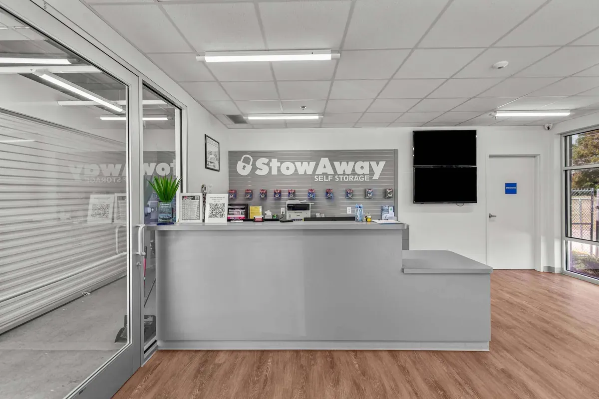 Rental desk at storage facility